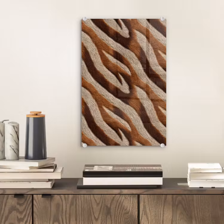 Glas schilderij - Zebra - Bruin - Patroon — 2