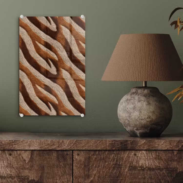 Glas schilderij - Zebra - Bruin - Patroon — 4
