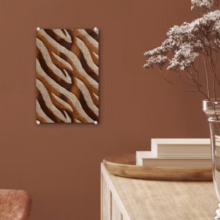 Glas schilderij - Zebra - Bruin - Patroon — 6