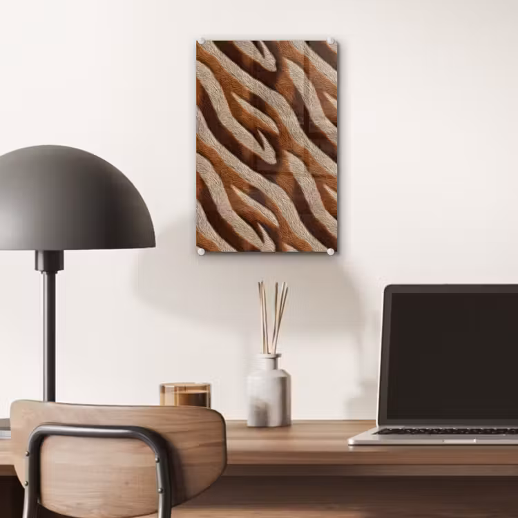 Glas schilderij - Zebra - Bruin - Patroon — 7