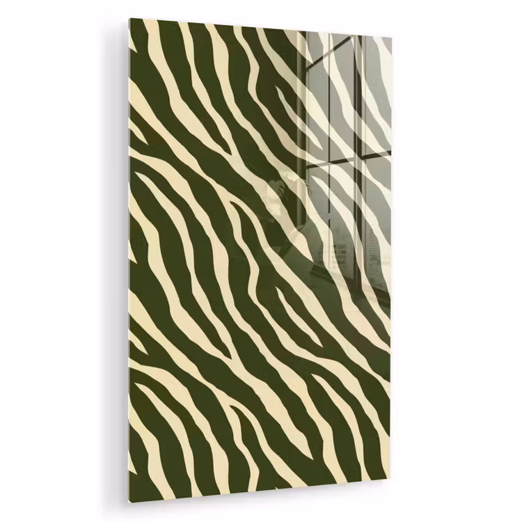 Glas schilderij - Zebra - Patroon - Groen — 1