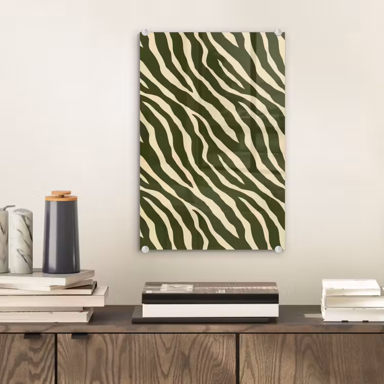 Glas schilderij - Zebra - Patroon - Groen — 2