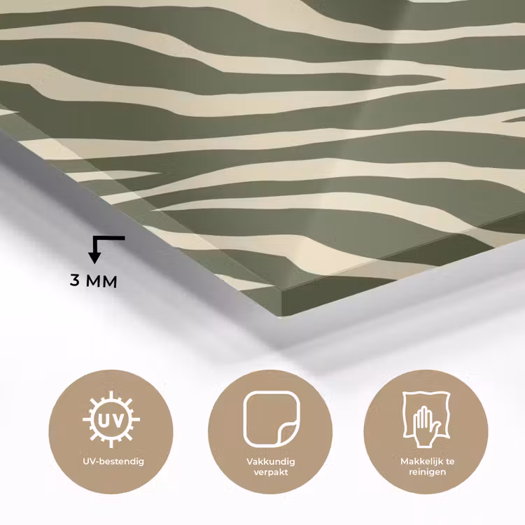 Glas schilderij - Zebra - Patroon - Groen — 3