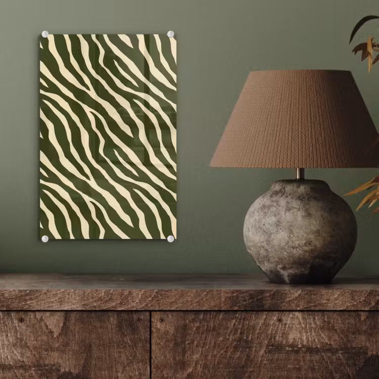 Glas schilderij - Zebra - Patroon - Groen — 4