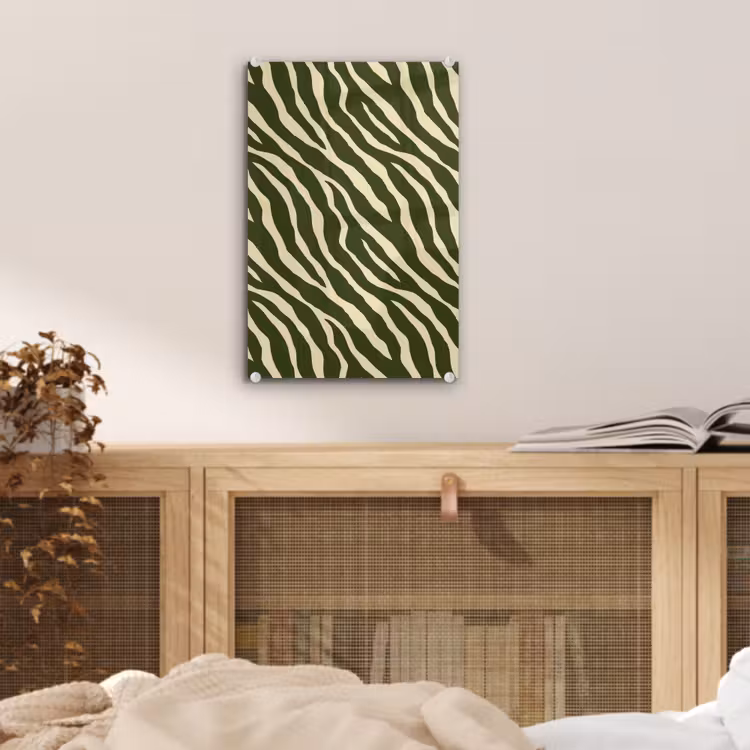 Glas schilderij - Zebra - Patroon - Groen — 5