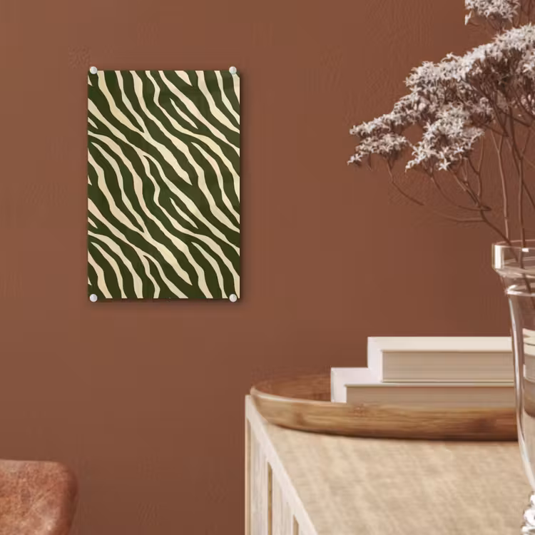Glas schilderij - Zebra - Patroon - Groen — 6