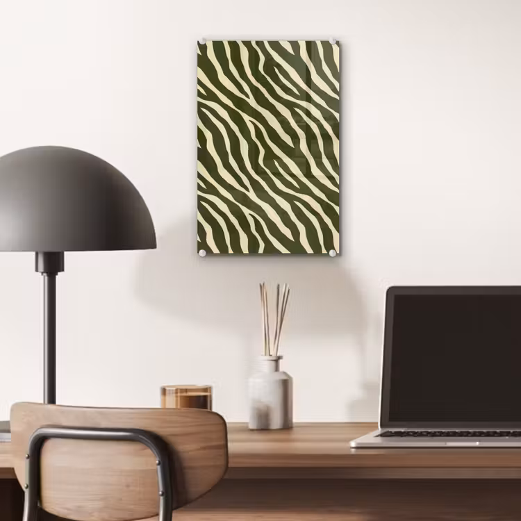 Glas schilderij - Zebra - Patroon - Groen — 7