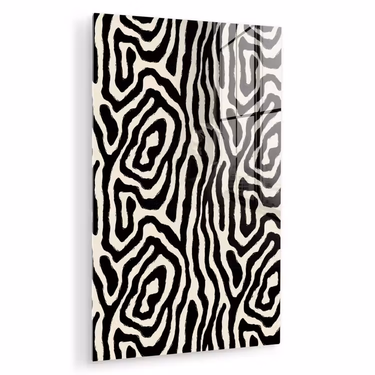 Glas schilderij - Zebra - Zwart - Abstract — 1