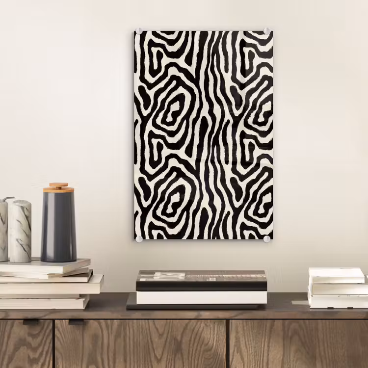 Glas schilderij - Zebra - Zwart - Abstract — 2