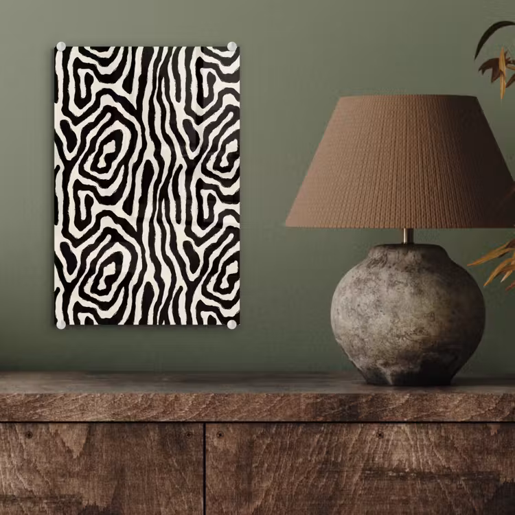 Glas schilderij - Zebra - Zwart - Abstract — 4