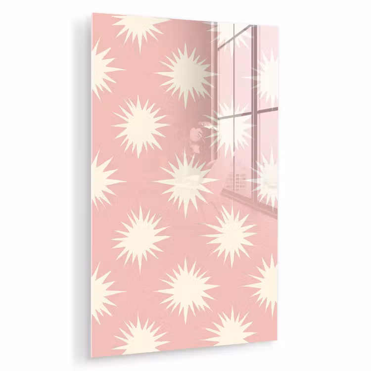Glas schilderij - Zonnen - Patroon - Roze — 1