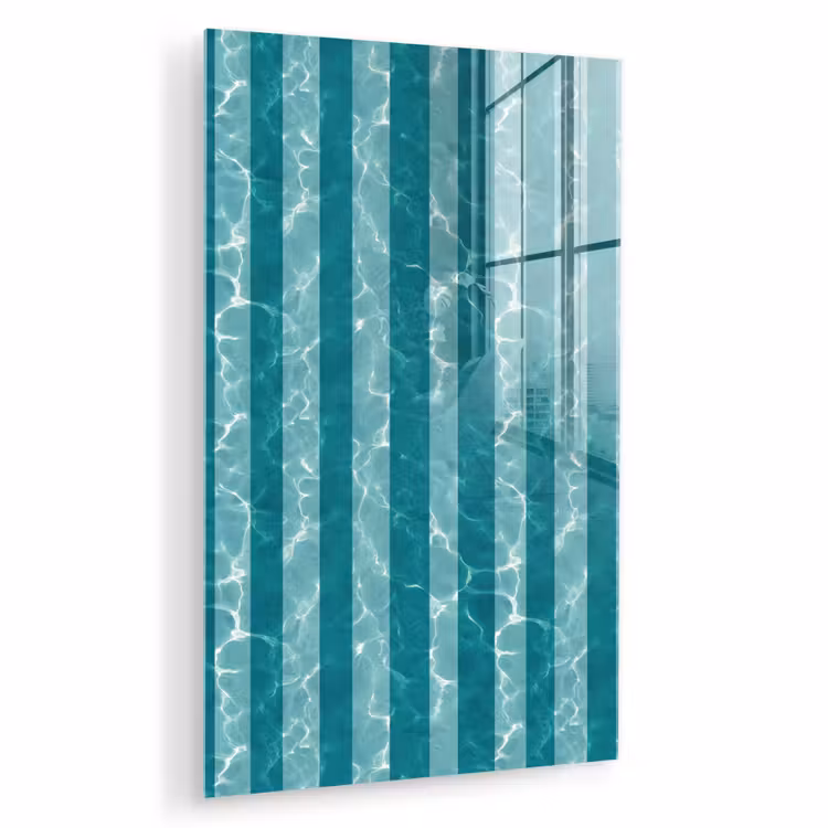 Glas schilderij - Zwembad - Strepen - Groen — 1