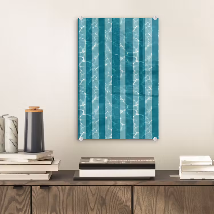 Glas schilderij - Zwembad - Strepen - Groen — 2
