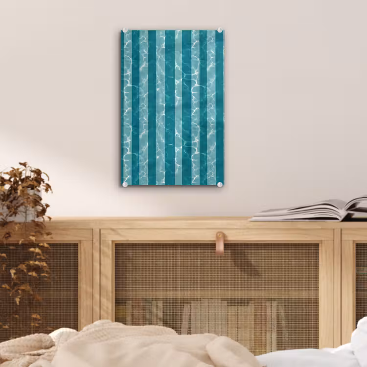 Glas schilderij - Zwembad - Strepen - Groen — 5