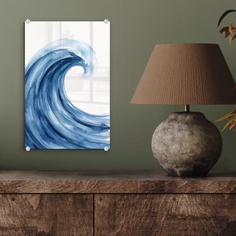 Glas schilderij - Water - Beweging - Natuur - Modern - Blauw — 4