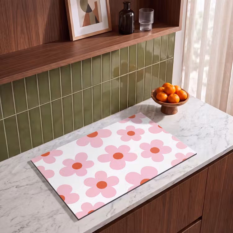 Inductie beschermer - Bloemen - Patroon - Modern - Roze - Wit — 4