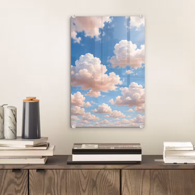 Glas schilderij - Wolken - Hemel - Natuur - Licht - Blauw — 2