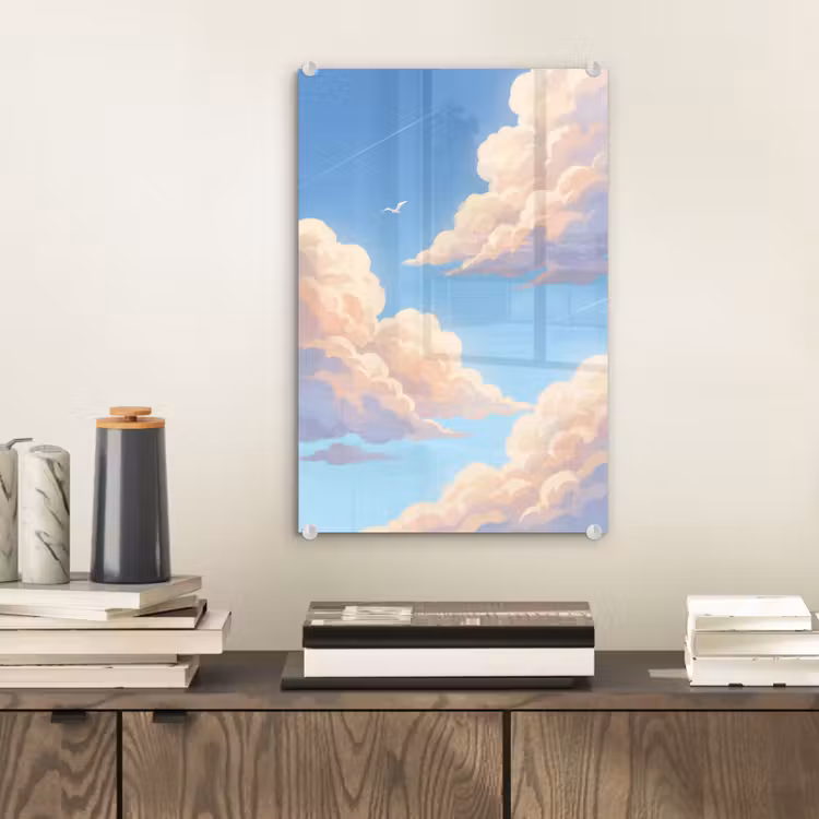 Glas schilderij - Wolken - Lucht - Natuur - Blauw — 2