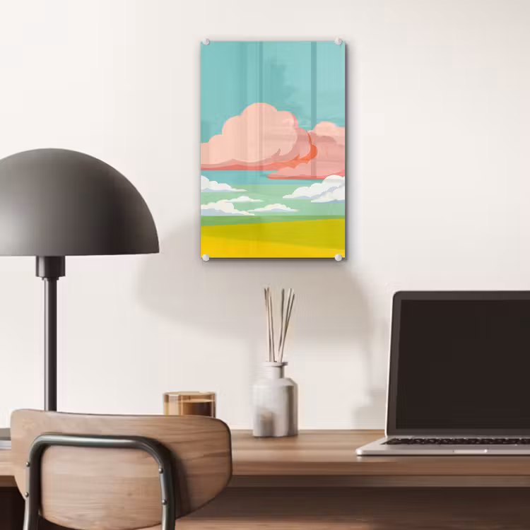 Glas schilderij - Wolken - Roze - Natuur - Modern - Pastel — 7