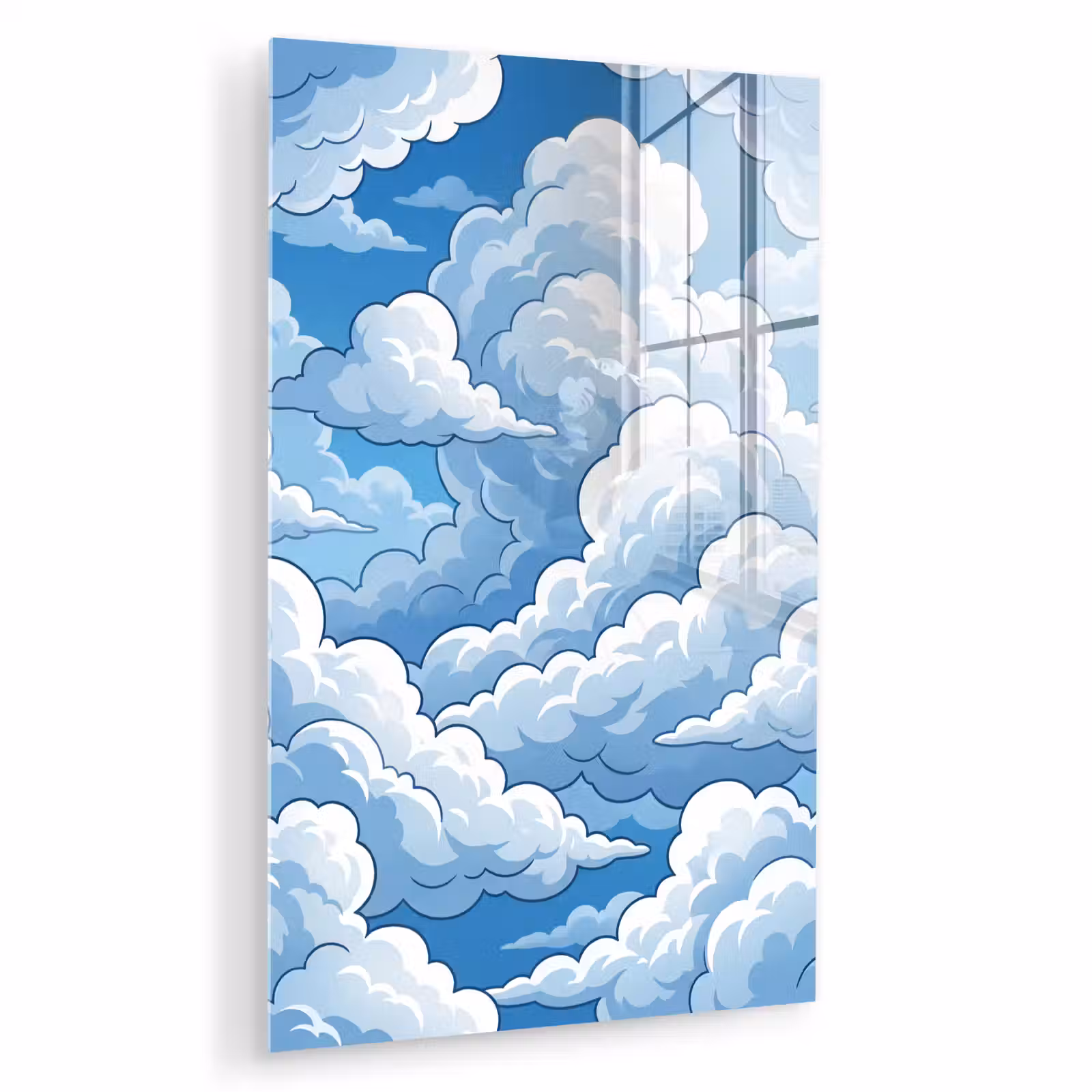 Glas schilderij - Wolken - Hemel - Abstract - Wit — 1