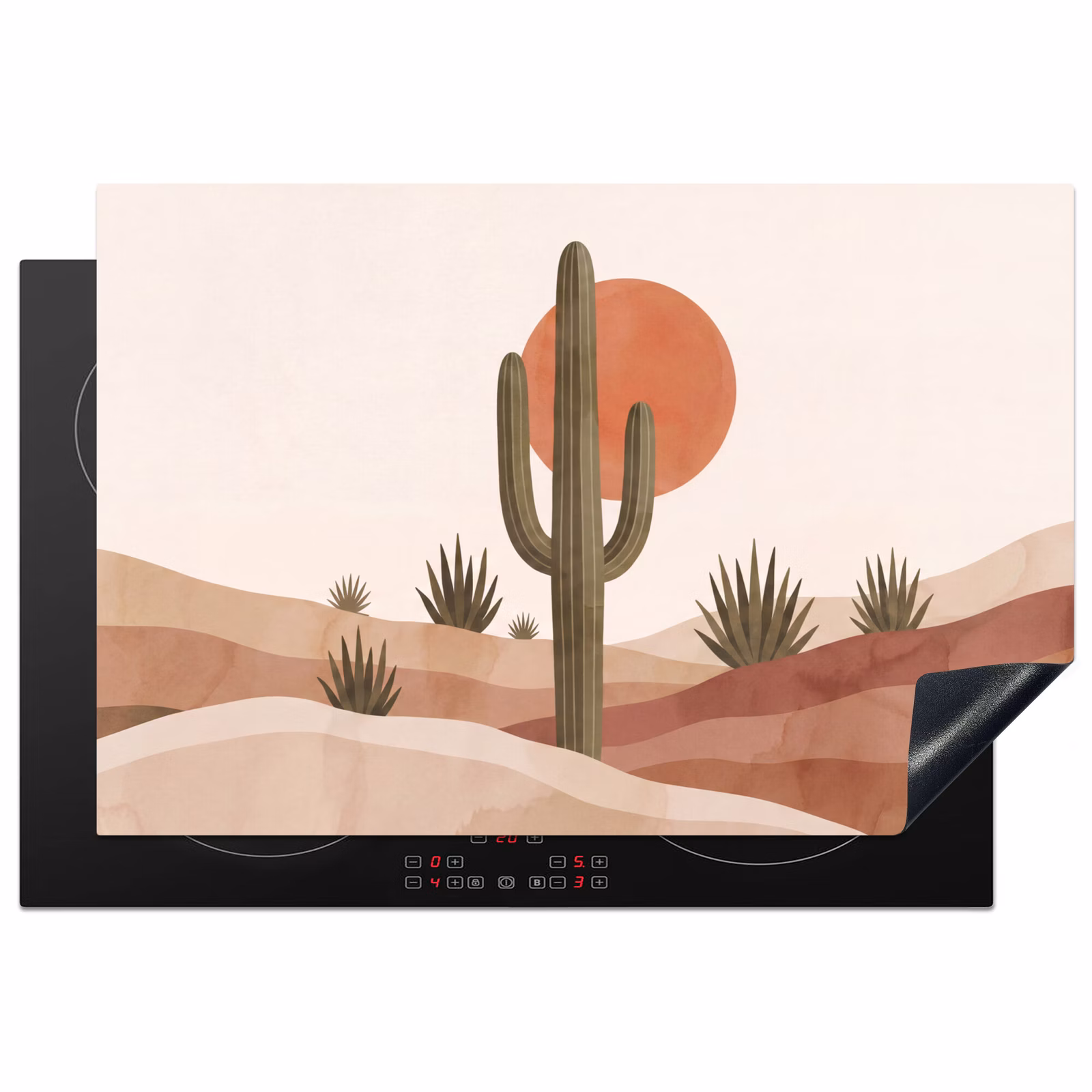 Inductie beschermer - Cactus - Duinen - Modern - Landschap - Groen — 1