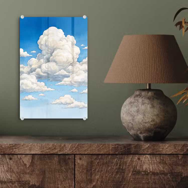 Glas schilderij - Wolken - Blauwe lucht - Natuur - Modern - Wit — 4
