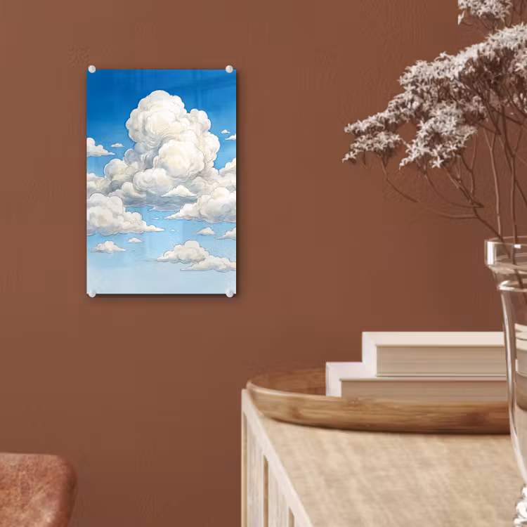 Glas schilderij - Wolken - Blauwe lucht - Natuur - Modern - Wit — 6