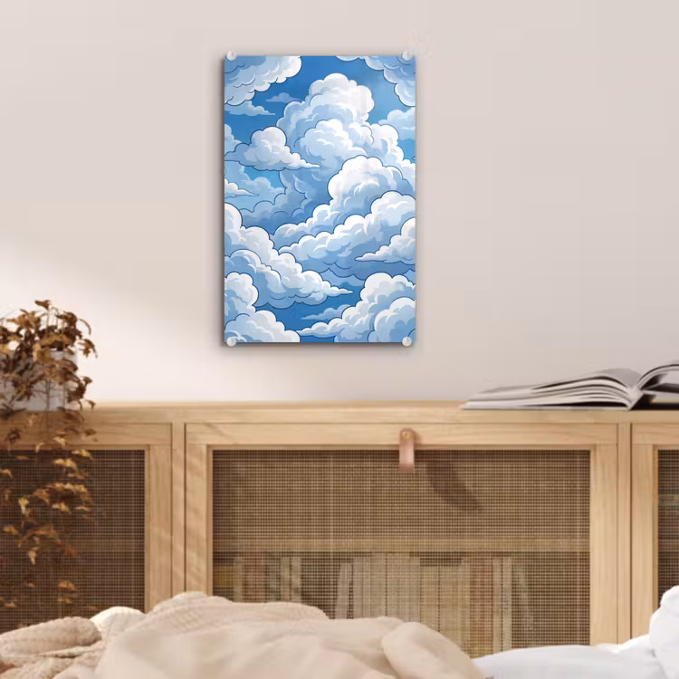 Glas schilderij - Wolken - Hemel - Abstract - Wit — 5