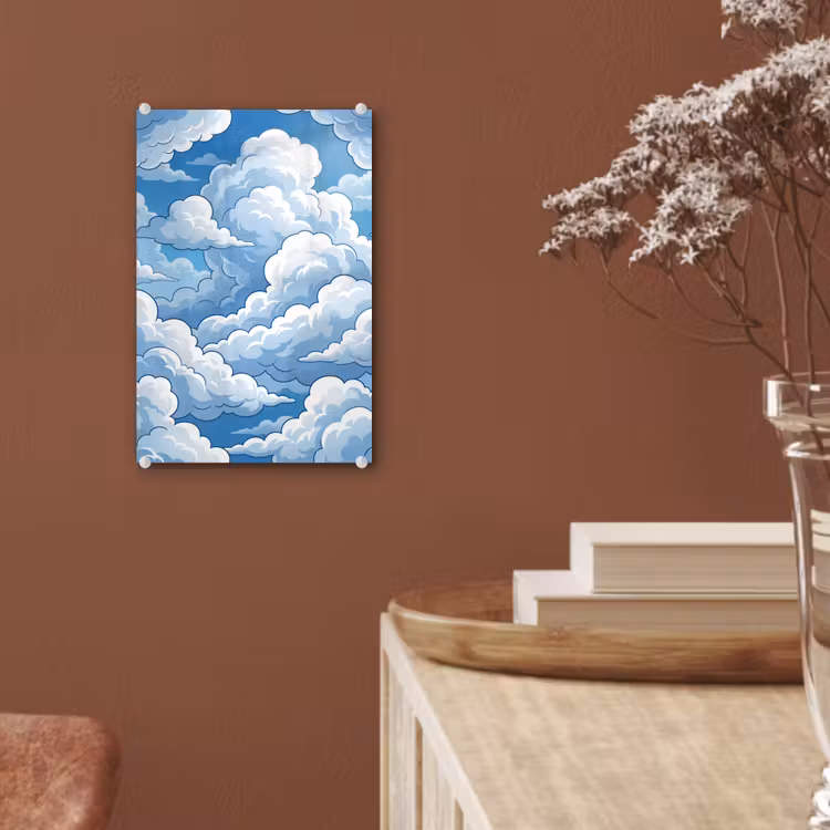Glas schilderij - Wolken - Hemel - Abstract - Wit — 6