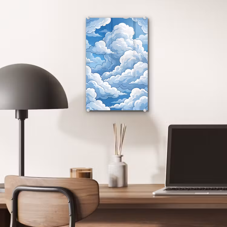 Glas schilderij - Wolken - Hemel - Abstract - Wit — 7