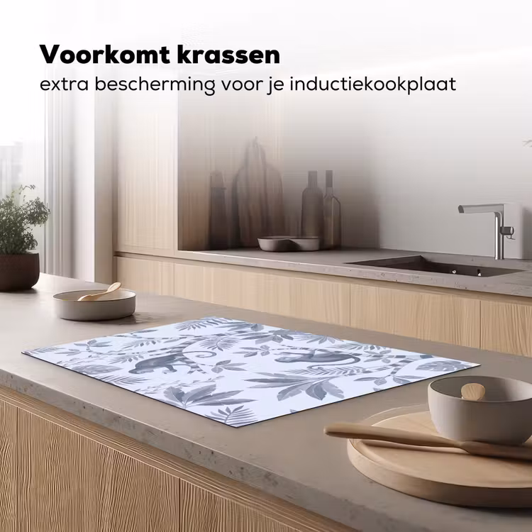 Inductie beschermer - Aap - Boom - Bladeren - Jungle - Illustratie — 2