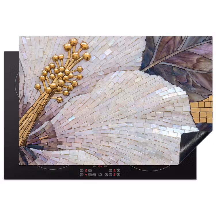 Inductie beschermer - Bloemen - Mozaïek - Kunst - Modern - Goud — 1