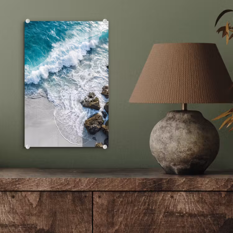 Glas schilderij - Zee - Golf - Strand - Natuur - Blauw — 4