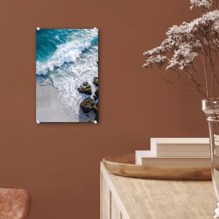 Glas schilderij - Zee - Golf - Strand - Natuur - Blauw — 6