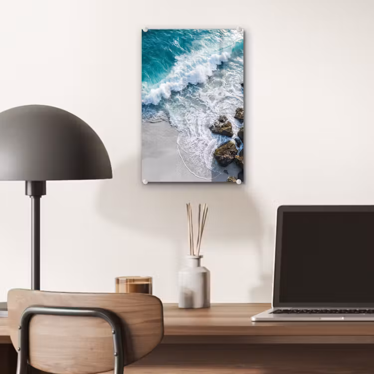 Glas schilderij - Zee - Golf - Strand - Natuur - Blauw — 7