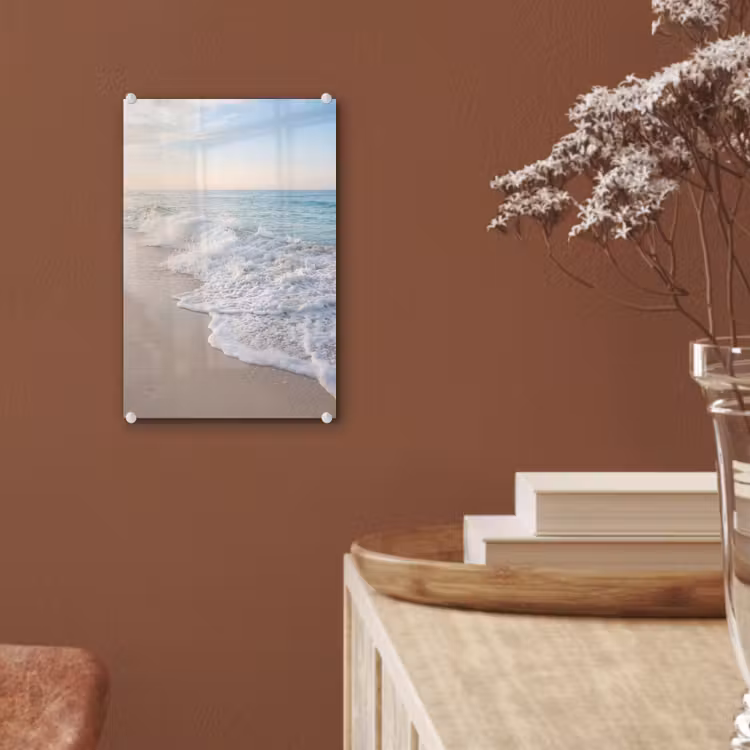 Glas schilderij - Zee - Golven - Strand - Natuur - Wit — 6