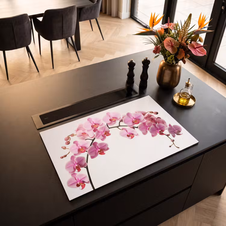 Inductie beschermer - Bloemen - Roze - Tak - Wit — 3