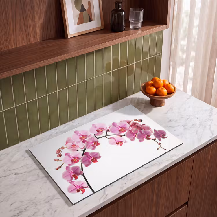 Inductie beschermer - Bloemen - Roze - Tak - Wit — 4