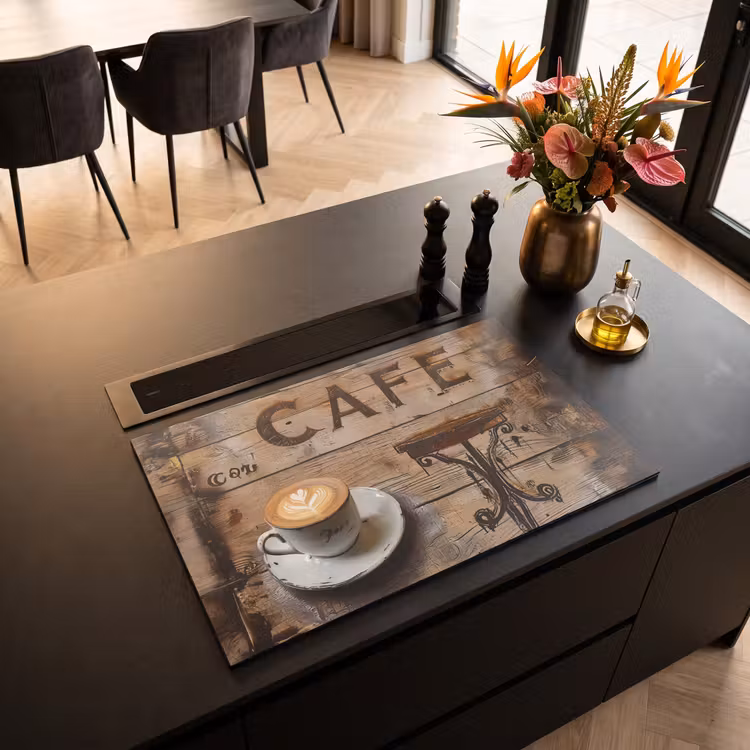 Inductie beschermer - Cafe - Hout - Koffie - Planken — 3