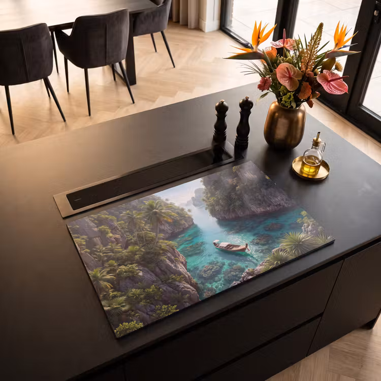 Inductie beschermer - Eiland - Tropisch - Water - Palmbomen - Natuur — 3