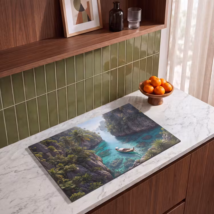 Inductie beschermer - Eiland - Tropisch - Water - Palmbomen - Natuur — 4