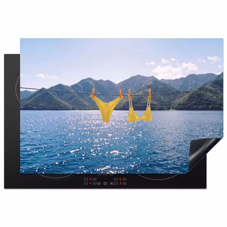 Inductie beschermer - Badmode - Bikini - Zee - Bergen - Geel — 1