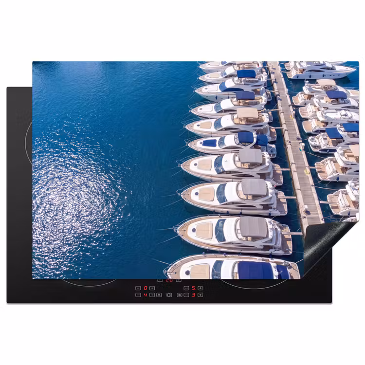 Inductie beschermer - Boot - Jachthaven - Water - Zomer - Blauw — 1