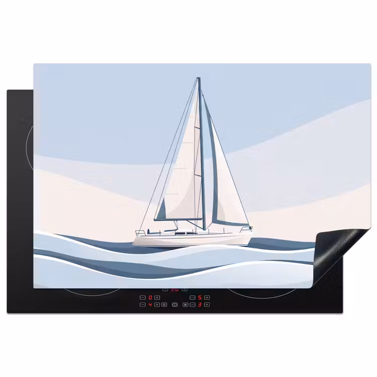 Inductie beschermer - Boot - Zeil - Zee - Modern - Beige — 1