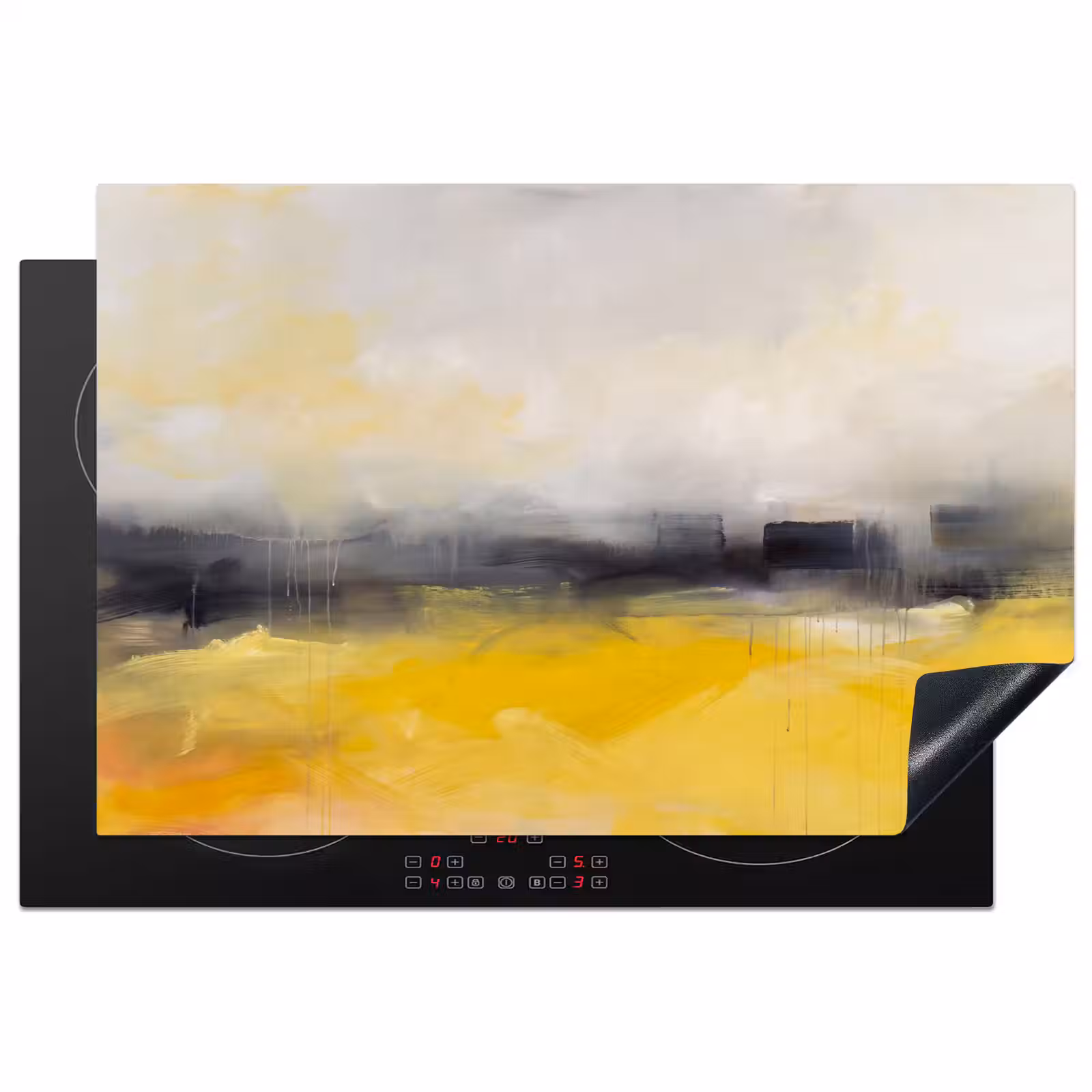 Inductie beschermer - Abstract - Landschap - Modern - Geel — 1