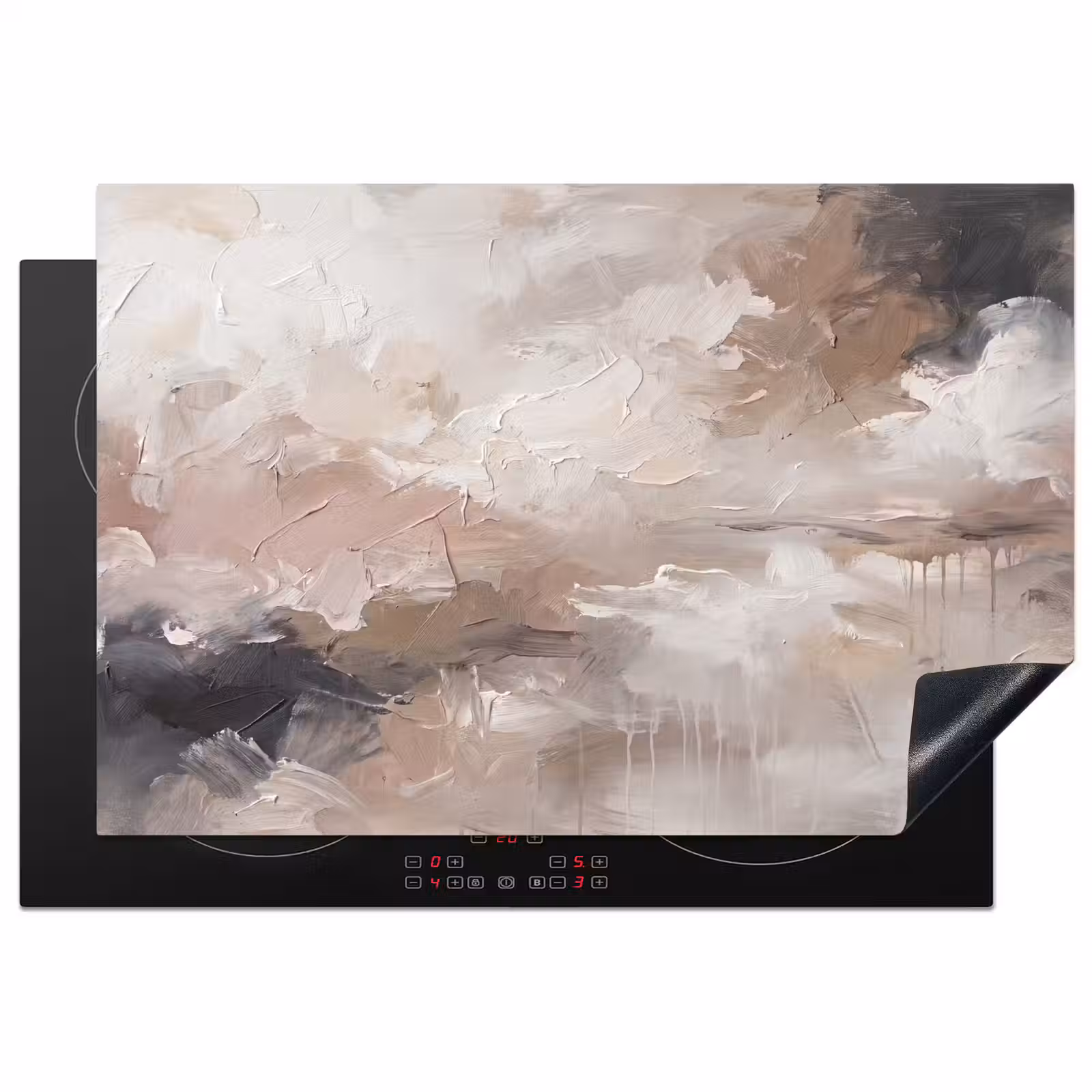 Inductie beschermer - Abstract - Textuur - Kunst - Modern - Beige — 1