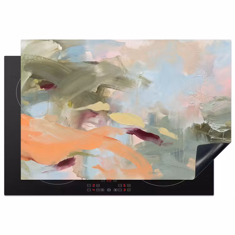 Inductie beschermer - Abstract - Borstelstreken - Kunst - Modern - Pastel — 1