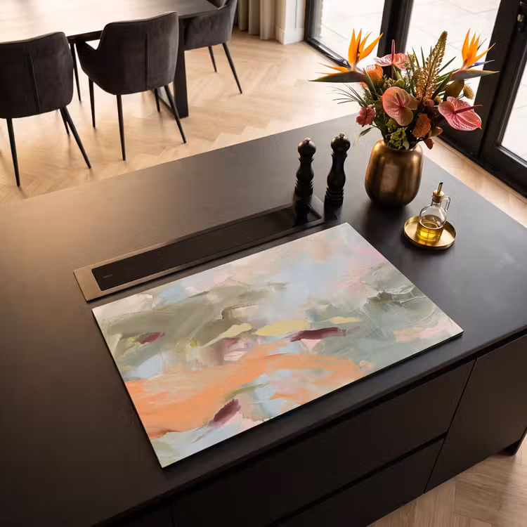 Inductie beschermer - Abstract - Borstelstreken - Kunst - Modern - Pastel — 3
