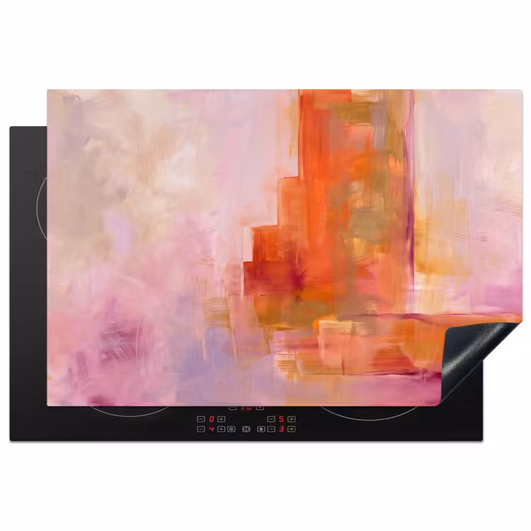 Inductie beschermer - Abstract - Borstelstreken - Kunst - Paars - Goud — 1