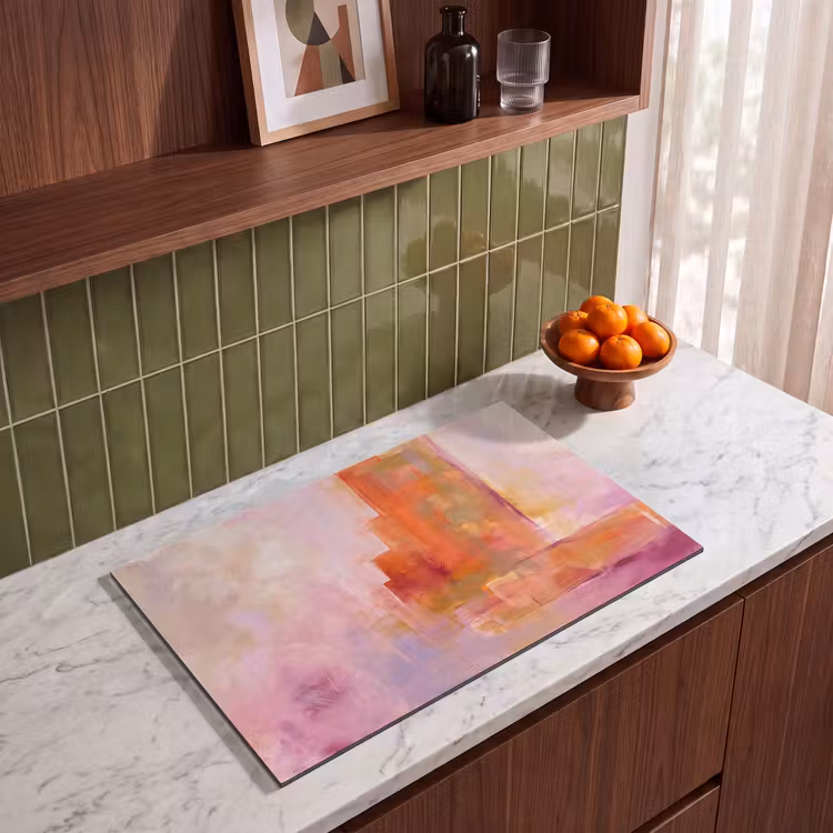 Inductie beschermer - Abstract - Borstelstreken - Kunst - Paars - Goud — 4
